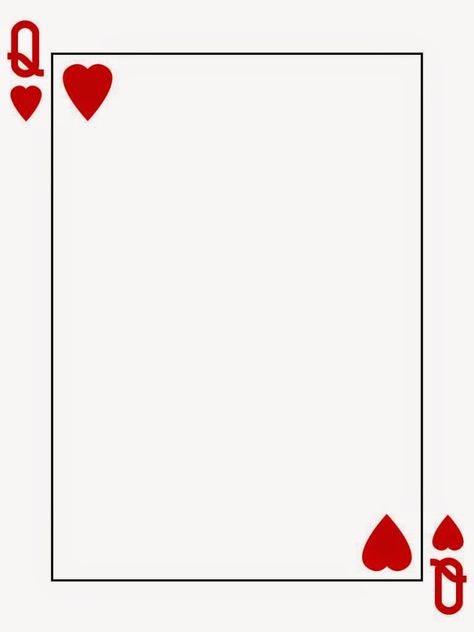 Free Alice in Wonderland Printable Notebook. Playing Card Invitation, Alice In Wonderland Printables, Blank Card Template, Blank Playing Cards, Printable Playing Cards, Queen Of Hearts Card, Kartu Remi, Hearts Playing Cards, Hearts Card