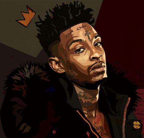 21 savage 21 Savage Painting, 21 Savage Cartoon, 21 Savage Drawing, 21 Savage Art, Rapper Paintings, Savage Cartoon, 21 Savage Rapper, 2024 Art, Drawing Things