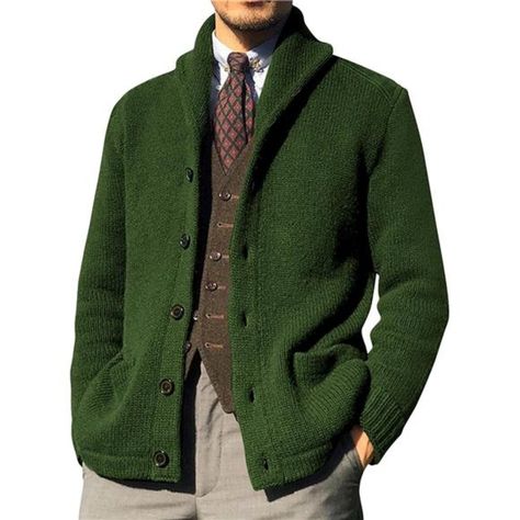 Color: Army Green Features: Casual Cardigan Sweaters For Men, Shawl Collar, Chunky Warm, Long Sleeve, Button Down Design, Cable Knitted, Regular Fit, Long Sleeve, Solid Color, Twist Knitted, Basic Fall Winter Open Front, Soft Comfy Sweater Jackets Keep You Warm And Comfortable. Multiple Colors To Choose From, Super Soft, Stretchy, Durable Fabric, Comfortable, Breathable, Skin-Friendly, No Pilling, Good Skin Feeling, Comfy To Touch And Wear. This Stylish Shawl Collar Cardigan Can Be Paired With Y Cardigan Plus Size, Mens Cardigan Sweater, Long Sleeve Knitted Cardigan, Top Plus Size, Mens Cardigan, Knitted Coat, Knitwear Men, Warm Sweaters, Kimono Cardigan