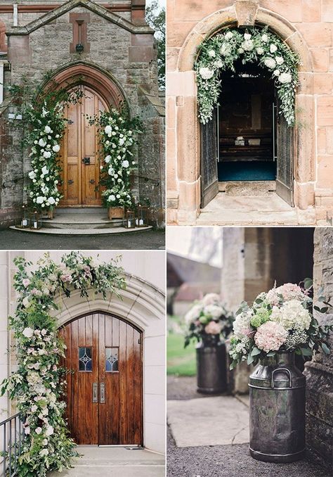 Church Pew Wedding Decorations, Rustic Church Wedding, Venue Checklist, Church Marriage, Catholic Cathedrals, Church Aisle Decorations, Wedding Church Aisle, Church Entrance, Wedding Church Decor