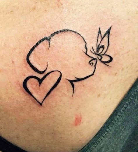 So cute, dog tattoo Nose Tattoo, Tatoo Dog, Puppy Tattoo, Dog Memorial Tattoos, Pawprint Tattoo, Paw Tattoo, Butterfly Tattoos, Memorial Tattoo, Mother Daughter Tattoos