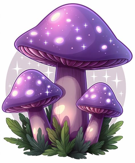 Purple Mushroom Drawing, Mushroom Cartoon Aesthetic, Magic Mushroom Drawing, Cute Mushroom Painting, Mushroom Ideas, Blender Projects, Pastel Goth Style, Goth Styles, Mushrooms Art