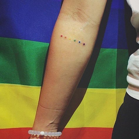 Dot Dot Dot . . . Lgbtq Tattoos Ideas, Lgbtq Tattoos, Gay Pride Tattoos, Lgbt Tattoo, Tattoos Neck, Corkboard Ideas, Gay Tattoo, Tattoo Finger, Pride Tattoo