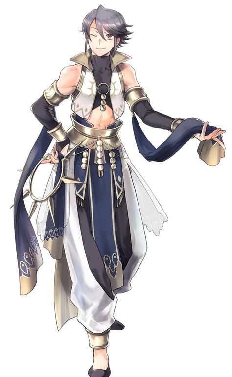 Indigo Dancer Inigo (Laslow) Art - Fire Emblem Heroes Art Gallery Fire Emblem Inigo, Dancers Outfit, Fire Emblem Characters, Fire Emblem Awakening, Fire Emblem Heroes, Character Design Male, Drawing Clothes, Hero Arts, Fantasy Clothing