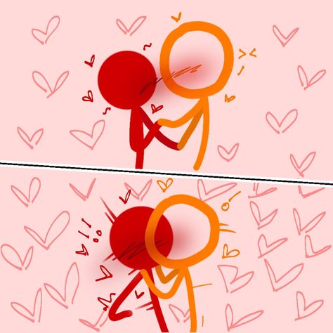 #TSC #Red #Stickman #Love #Kiss #TSCxRed #AvM #AvA Alan Becker Stick Figures Ships, Alan Becker Red X Tsc, Stickman Love, Tsc X Red, Alen Becker, Stick Figure Animation, Alan Becker, Red X, Stick Man