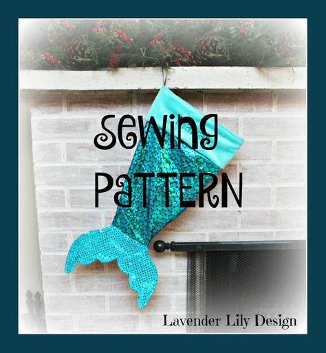 Mermaid Tail Tutorial, Mermaid Christmas Stocking, Tail Tutorial, Mermaid Christmas Tree, Christmas Loading, Mermaid Christmas, Christmas Stockings Diy, Mermaid Diy, Mermaid Pattern