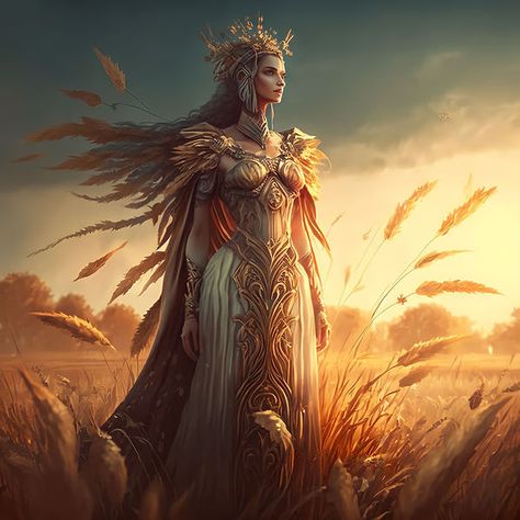 Demeter Goddess Art, Demeter Art, 12 Olympians, Demeter Greek Goddess, Demeter Goddess, Goddess Of Agriculture, Hera Goddess, Art Greek Mythology, Freya Goddess