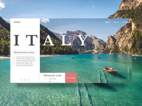 Webpage Design Layout, Travel Brochure Design, Tourism Design, Travel Website Design, Hotel Ads, Italy Tourism, Real Estate Marketing Design, Travel Advertising, Tourism Website