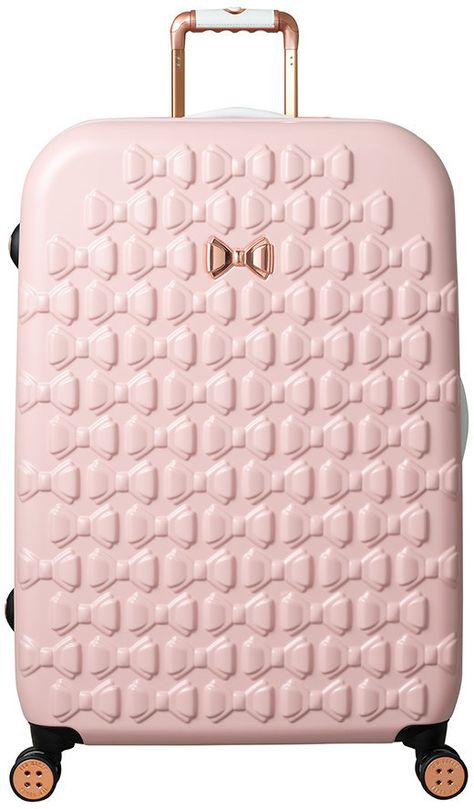 Ted Baker - Moulded Beau Suitcase - Pink - Large #SPONSORED Pink Suitcase, Travel Wallet Organizer, Cute Suitcases, Iphone Bag, Cute Luggage, Large Luggage, Large Suitcase, Prada Handbags, Ted Baker London