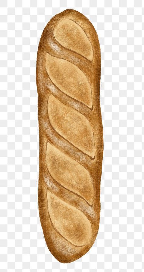 Baguette Drawing, Baguette Illustration, Bread Drawing, Bread Texture, Bread Png, Bread Illustration, Paris Baguette, France Food, French Icons