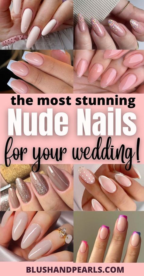 The Most Stunning Nude Nails For Your Wedding! Have the best manicure ever on your wedding with these gorgeous nude bridal nail ideas! nude nails for bride. wedding nails glitter and crystal. elegant wedding nails. glam wedding nails. pearl wedding nails. pink wedding nails. wedding nails french manicure. gel wedding nails. acrylic wedding nails almond shape. short wedding nails. bridal nail ideas. Minimalist Nail Ideas Almond, Opaque Gel Nails, Coffin Dip Powder Nails Design, Nude Nails Bridesmaid, Wedding Dip Powder Nails, Current Nail Trends 2023 Gel, Cute Summer Nails Dip Powder, Square Tip Nail Ideas, Powder Dip Natural Nails