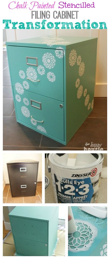 Turn a boring basic black box filing cabinet and transform it into a beautiful piece that you love - tutorial at The Happy Housie File Cabinet Makeover, Diy Muebles Ideas, Diy Furniture Hacks, Diy Furniture Easy, Cabinet Makeover, Office Crafts, Bohol, Craft Room Office, Furniture Hacks