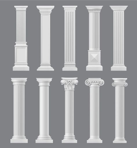 Pillar Design Interior, House Pillar Design, Rome Tattoo, House Pillars, House Columns, Classic Column, Interior Columns, Pillar Design, Residential Building Design