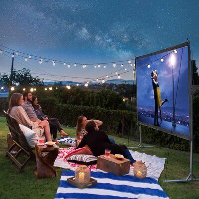 120 Inch Projector Screen, Air Movie, Movie Night Birthday, Outdoor Movie Night, Portable Projector Screen, Outdoor Movie Screen, Backyard Gardens, Backyard Movie Nights, Outdoor Cinema