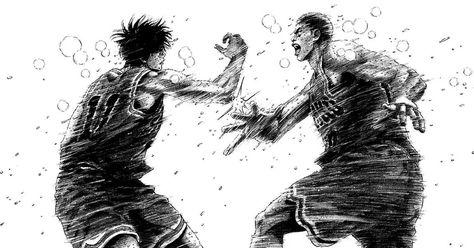 Sakuragi X Rukawa, Kaede Rukawa, Slam Dunk (manga), Itachi Akatsuki, Slam Dunk Manga, Slam Dunk Anime, Black Anime, Art Drawings Sketches Creative, Slam Dunk