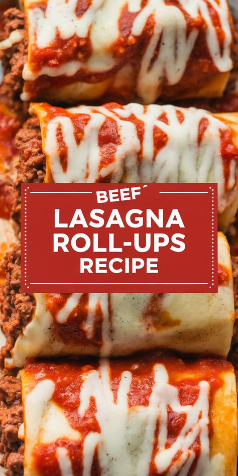 These Beef Lasagna Roll-Ups are a fun twist on a classic! Savory ground beef, creamy ricotta, and mozzarella rolled up in lasagna noodles and baked in marinara sauce. Meatball Lasagna Roll Ups, Lasagne Roll Ups Easy, Lasagna Roll Ups With Ricotta, Meatball Lasagna, Lasagne Roll Ups, How To Cook Lasagna, Classic Savory, Lasagna Roll Ups, Beef Lasagna