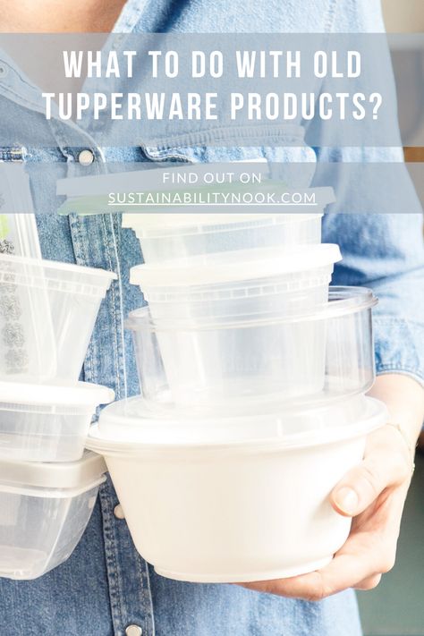 Do you have old Tupperware containers from 10 years ago that you don't know what to do with? Then you NEED to check out this article because in it we look at that can you do with your vintage Tupperware products. #Tupperware #PlasticFoodContainers #ReusableFoodContainers #FoodStorageContainers #SustainabilityNook #vintageTupperwar Storing Glass Tupperware, How To Clean Vintage Tupperware, How To Clean Old Sticky Tupperware, Old Tupperware, Diy Storage Projects, Tupperware Containers, Tupperware Products, Detergent Container, Tupperware Cups