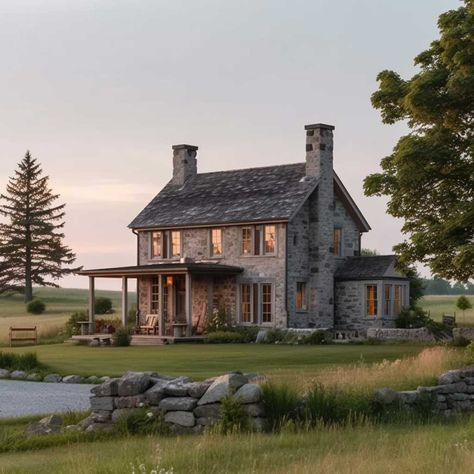 10+ Stunning Farmhouse Exterior Design Ideas You'll Love • 333+ Art Images English Cottage New Build, English Cottage Farmhouse Exterior, Modern Stone Cottage Exterior, English Cottage Exterior Design, English Countryside Home Exterior, English Countryside Exterior, English Cottage Style House Plans, Brown Farmhouse Exterior, Stone Homes Exterior