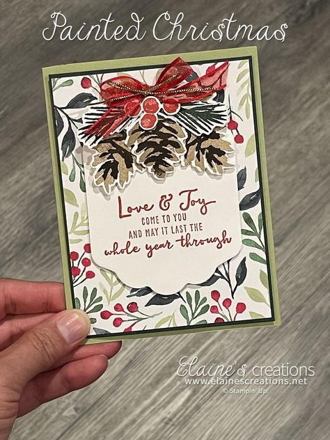 Stampin Up Painted Christmas, Season Of Chic, Painted Christmas Cards, Poinsettia Cards, Stamped Christmas Cards, Stampin Up Christmas Cards, Fall Mini, Xmas Card, Fold Cards