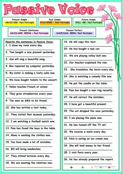 Active Passive Voice Worksheet New Passive Voice … Education Pinterest – Chessmuseum Template Library Passive Voice Worksheet, Past Continuous, Active And Passive Voice, English Grammar Exercises, Passive Voice, Active Voice, Grammar Exercises, Teaching English Grammar, English Exercises