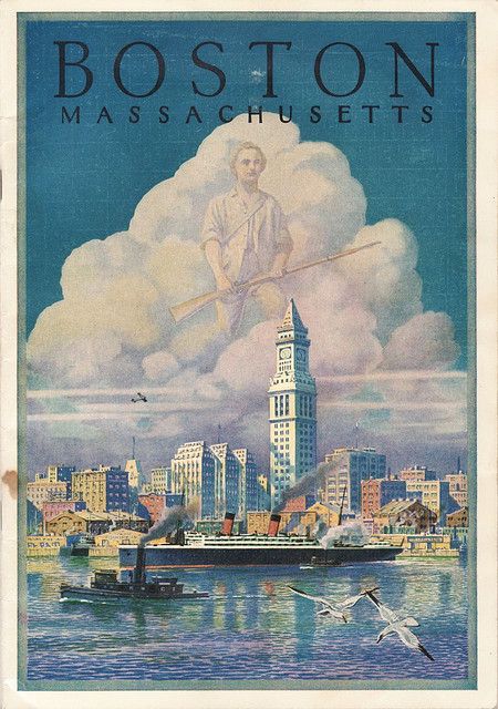 Boston Poster, Boston Mass, Boston Travel, Travel Advertising, Tourism Poster, Retro Travel Poster, Poster Ads, Travel Brochure, Travel Wall Art