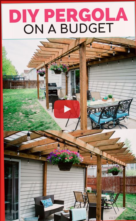 + + Learn how to build a pergola in your backyard to shade a stone patio or deck. These pergola plans include wood beams and lattice set on prec patio decorating ideas bloxburg, patio decorating ideas with plants, patio dec, Patio Transformation, Build A Pergola, Utah Lifestyle, Pergola Diy, Pergola Swing, Patio Pergola, Stone Patio, Building A Pergola, Pergola Attached To House