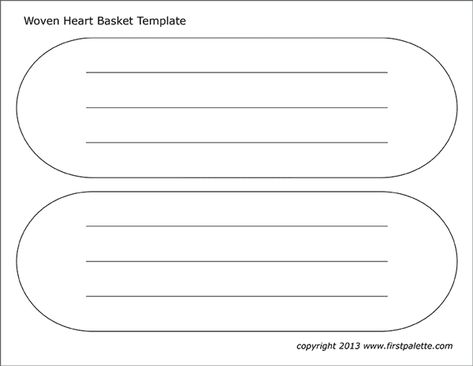 Heart Basket Template | Free Printable Templates & Coloring Pages | FirstPalette.com Basket Template Free Printable, Christmas Crafts Around The World, Danish Heart, Basket Printable, Basket Template, Birch Bark Crafts, Heart Basket, Template Free Printable, Recycled Paper Crafts