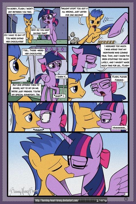 Twilight X Flash, Ship Comics, Wolf Art Fantasy, Mlp Funny, Burning Heart, Cartoon Ships, Mlp Comics, My Little Pony Twilight, Mlp Fan Art