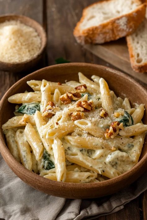 Gorgonzola Chicken Pasta, Comfort Food Fall, Food Inspiration Aesthetic, Swedish Cafe, Gorgonzola Pasta, Quick Pasta Dishes, Pasta Night, Spinach Pasta, Fresh Spinach