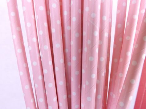 25 Paper  Straws: Pink With White Polka Dots, Use for Drinks, Cake Pop Sticks, Buntings, Baby Shower,  Birthdays, Retro Cake Pop Sticks, Kid Drinks, Polka Dot Paper, Custom Flags, Eco Friendly Paper, Paper Straws, Party Design, White Polka Dot, Event Decor