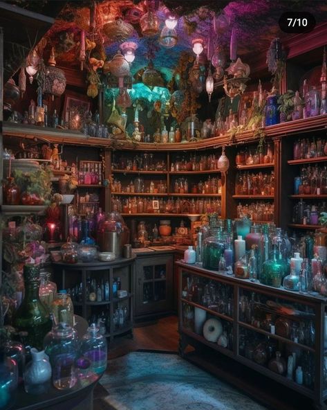 Potion Shop Aesthetic, The Magicians Aesthetic, Witch Laboratory, Witch Shop Aesthetic, Alchemy Room, Stile Harry Potter, Witch Room, Fantasy Rooms, Witch Shop