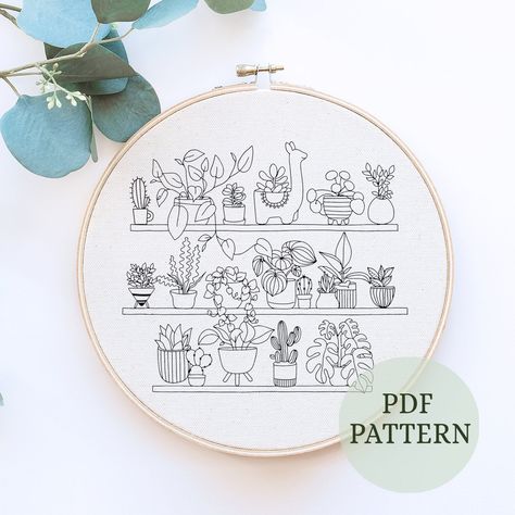 Houseplant Embroidery, Lover Embroidery, Embroidery Guide, Diy Embroidery Projects, Basic Hand Embroidery, Basic Hand Embroidery Stitches, Journal Design Ideas, Bullet Journal Design, Embroidery Crafts