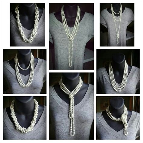 8 ways to wear long pearl necklace Pearl Necklace Outfit, Bijoux Art Deco, Necklace Outfit, Premier Jewelry, Wear Pearls, Long Pearl Necklaces, White Pearl Necklace, Diamond Solitaire Necklace, Premier Designs Jewelry