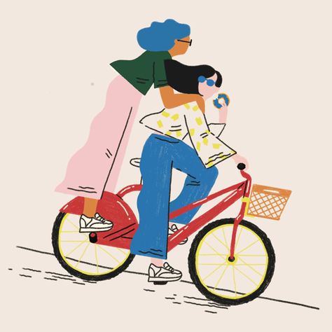 Person Riding A Bike, Abbey Lossing, 달력 디자인, Bike Illustration, Friends Illustration, Riding A Bike, Motion Design Animation, People Illustration, Flat Illustration