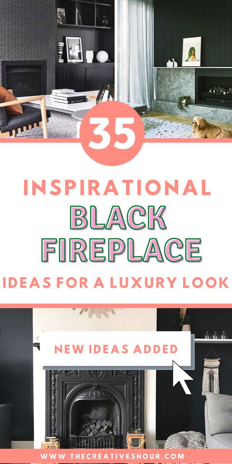 Whether you're a fan of the industrial charm of black brick or the modern allure of black tile, these designs can transform any space. Enhance your interior design with black stone or add a touch of elegance with black marble. Looking for a cozy atmosphere? Consider black shiplap or built-ins to complement your fireplace. No matter your style, these ideas will brings sophistication and warmth to your living area or bedroom. Modern Black Fireplace Mantle, Black Shiplap Fireplace Wall With Tv, Black Fireplace Ideas, Black Shiplap Fireplace, Black Fireplace Mantel, Black Fireplace Wall, Black Fireplace Surround, Black Shiplap, Orange Furniture