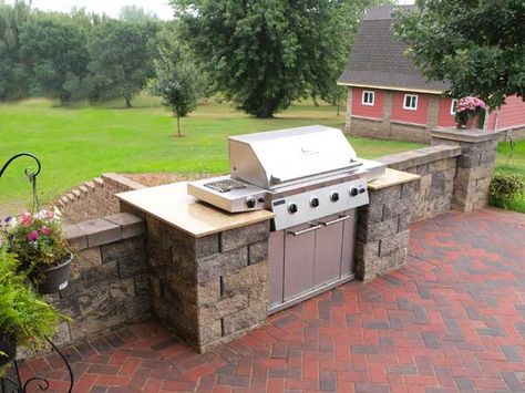 backyard kitchen, built in grill, Patio, BBQ Woodland Retreat, Outdoor Grill Station, Outdoor Cooking Area, Patio Grill, Grill Island, Grill Station, Grill Area, Outdoor Kitchen Appliances, Backyard Grilling