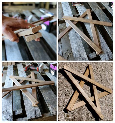 Rustic Wooden Star - BusyBeingJennifer.com #101handmadedays Wooden Stars For Christmas, Wooden Stars Diy How To Make, Christmas Decor Projects, Christmas Booth, Diy Christmas Decor, Wood Craft Projects, Everyday Decor, Wood Stars, Christmas Signs Wood