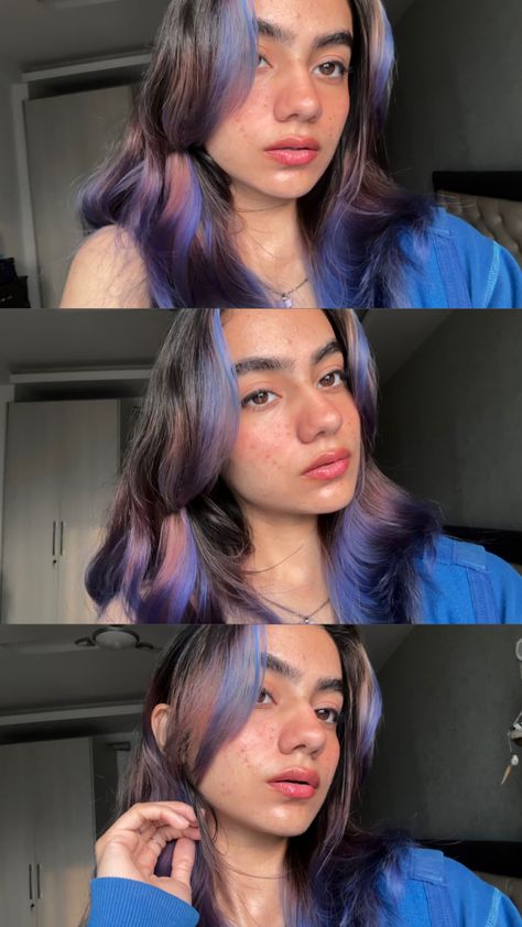 Dyed Hair For Indian Women, Colors That Go With Brown Hair, Hair Dye Indian Skin, Blue Hair Colour For Indian Skin, How To Dye Dark Hair Without Bleach, Hair Dyes For Brown Skin, Indian Hair Colour Ideas, Simple Hair Dye Ideas Brunettes, Hair Colour Indian