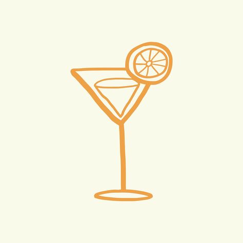 Summer Drink Drawing, How To Draw Cocktails, Cocktail Doodle Easy, Easy Drink Drawing, Drawing Of Drinks, Martini Drawing Simple, Cocktail Painting Easy, Drinks Drawing Easy, Margarita Doodle