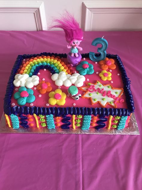 Poppy From Trolls Cake, Trolls Cupcake Cake, Trolls Band Together Birthday Cake, Simple Trolls Birthday Cake, Trolls Sheet Cake, Trolls Cupcake Ideas, Trolls Cake Pops, Trolls Birthday Party Ideas Cake, Trolls Band Together Cake