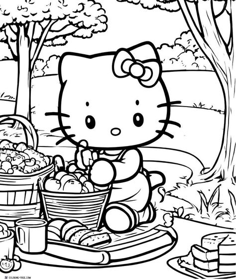 Hello Kitty Coloring Pages (Free Printables) Cute Coloring Pages Aesthetic Hello Kitty, Cute Cats Coloring Pages, Dinosaur Chibi, Coloring Pages Hello Kitty, Hello Kitty Desenho, Aesthetic Coloring Pages, Hello Kitty Coloring Pages, Hello Kitty Book, Kitty Coloring Pages