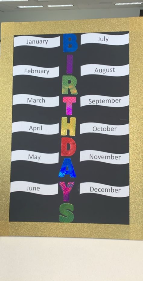 School Birthday Calendar, Employee Birthday Board, Birthday Board Ideas For Work, Employee Appreciation Board, Birthday Board Classroom, Birthday Chart, Celebration Board, Birthday Boards, Board Classroom