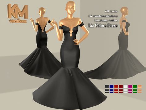 [KM] Lia Colors Dress | KM Creations on Patreon Sims 4 Patreon, Black And White Wedding Theme, Sims 4 Cas Mods, Colors Dress, Sims 4 Body Mods, White Wedding Theme, Formal Wear Women, Sims 4 Dresses, Body Outfit