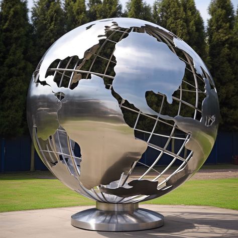 globe sculpture,large metal globe sculpture,metal globe sculpture,globe garden sculpture,metal world globe sculpture,stainless steel globe sculpture,world globe sculpture,garden sphere sculpture,sphere sculpture,garden sculpture Sphere Sculpture, Garden Spheres, World Globes, Tower Design, Sculpture Garden, World Globe, Z Arts, Art Sculpture, Steel Metal