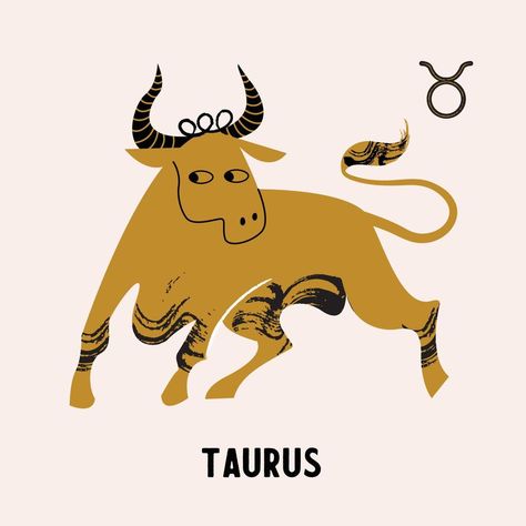 Taurus is a sign of the zodiac. Horoscope and astrology. Vector illustration in a flat style. Taurus Illustration, Zodiac Illustration, Taurus Astrology, Zodiac Art, Zodiac Horoscope, Taurus Zodiac, Flat Style, A Sign, Fashion Flats