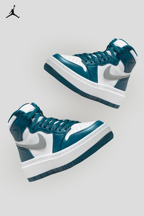 Stand out in the women’s Air Jordan I Elevate ‘French Blue’ with a cool toned colorway and platform sole. Shop now on Nike.com. Women Jordans Shoes, Shoe Ideas For Women, Air Jordan 1 Elevate High, Jordan 1 Elevate High, Nike Women Shoes, Jordan 1 Elevate, Sandals Design, Summer Dresses Shoes, Nike Shoes Women Fashion