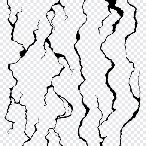 Wall cracks isolated on transparent Premium Vector Crawling Out Of Skin Tattoo, Cracks Tattoo Design, Cracks Tattoo, Cracked Tattoo, Drawing Effects, Effect Template, Cracked Wall, Cartoon Character Tattoos, Muster Tattoos