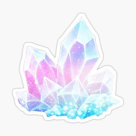 Gem Illustration, Forest Galaxy, Pastel Galaxy, Crystal Drawing, Crystal Stickers, Pinturas Disney, Kawaii Doodles, Crystal Design, Perfect Birthday Gift