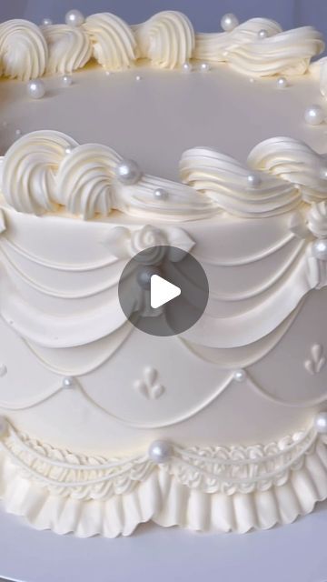 April’s Baker on Instagram: "We’re dreaming of a white cakemas🌬️" Anniversary Cake Designs, Elegant Cake Design, Metallic Cake, Bolo Vintage, Happy Anniversary Cakes, Wedding Anniversary Cakes, Bakery Pastry, Buttercream Cake Decorating, Elegant Birthday Cakes