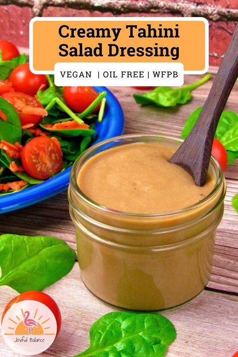 This vegan Creamy Tahini Salad Dressing is the perfect balance of flavors for just about any salad. It’s got some tanginess from the vinegar, creaminess and nuttiness from the tahini, sweetness from the maple syrup, and a bit of a kick from the dijon mustard. This one is sure to become a staple in your kitchen! Alkaline Salad Dressing, Vegan Tahini Dressing, Sweet Salad Dressings, Vegan Dressings, Tahini Salad, Oil Free Salad Dressing, Tahini Salad Dressing, Vegan Salad Dressing, Vegan Dressing